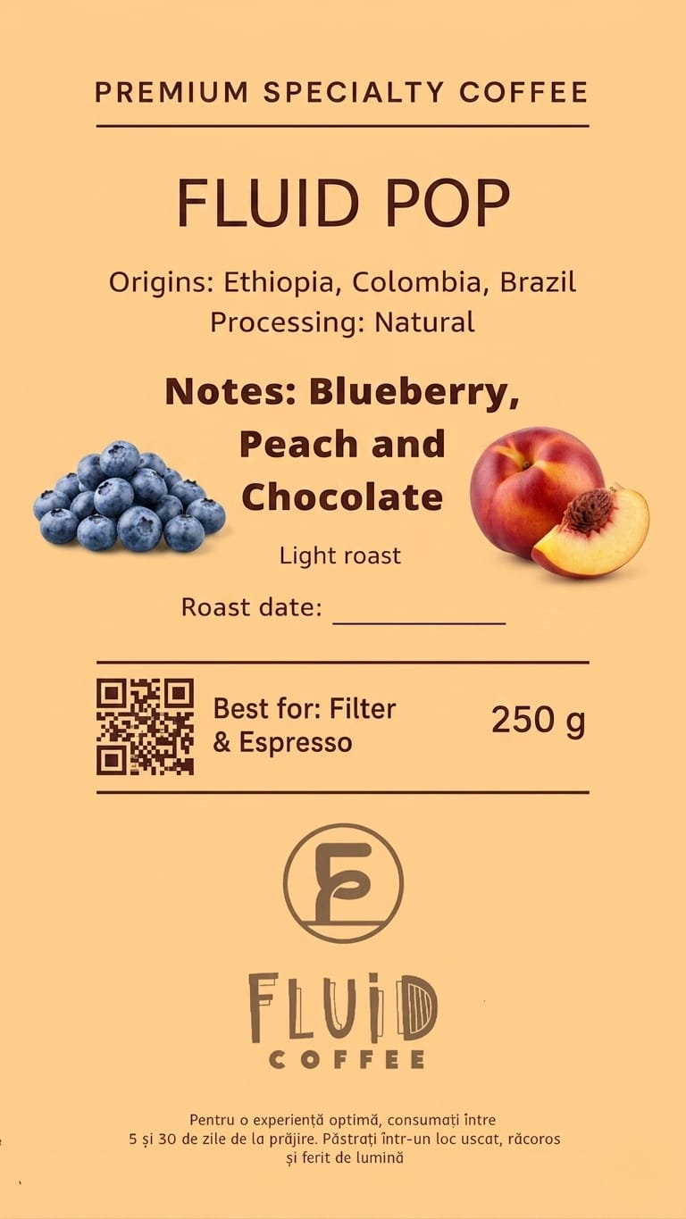 Etichetă Fluid Pop — Premium Specialty Coffee